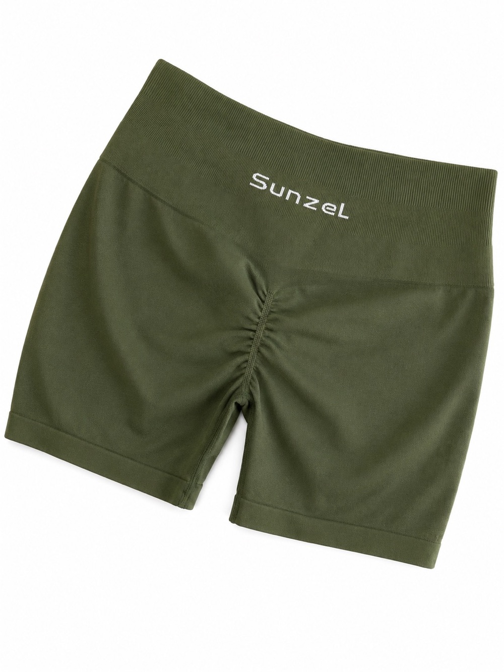 Sunzel scrunchy butt biker workout shorts Olive green size M